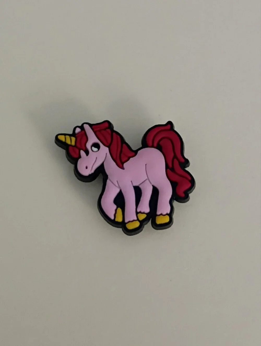 10 for $10 Jibbitz Croc Charms - Pink Unicorn with Red Hair Mane Tail 2